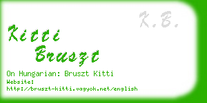 kitti bruszt business card